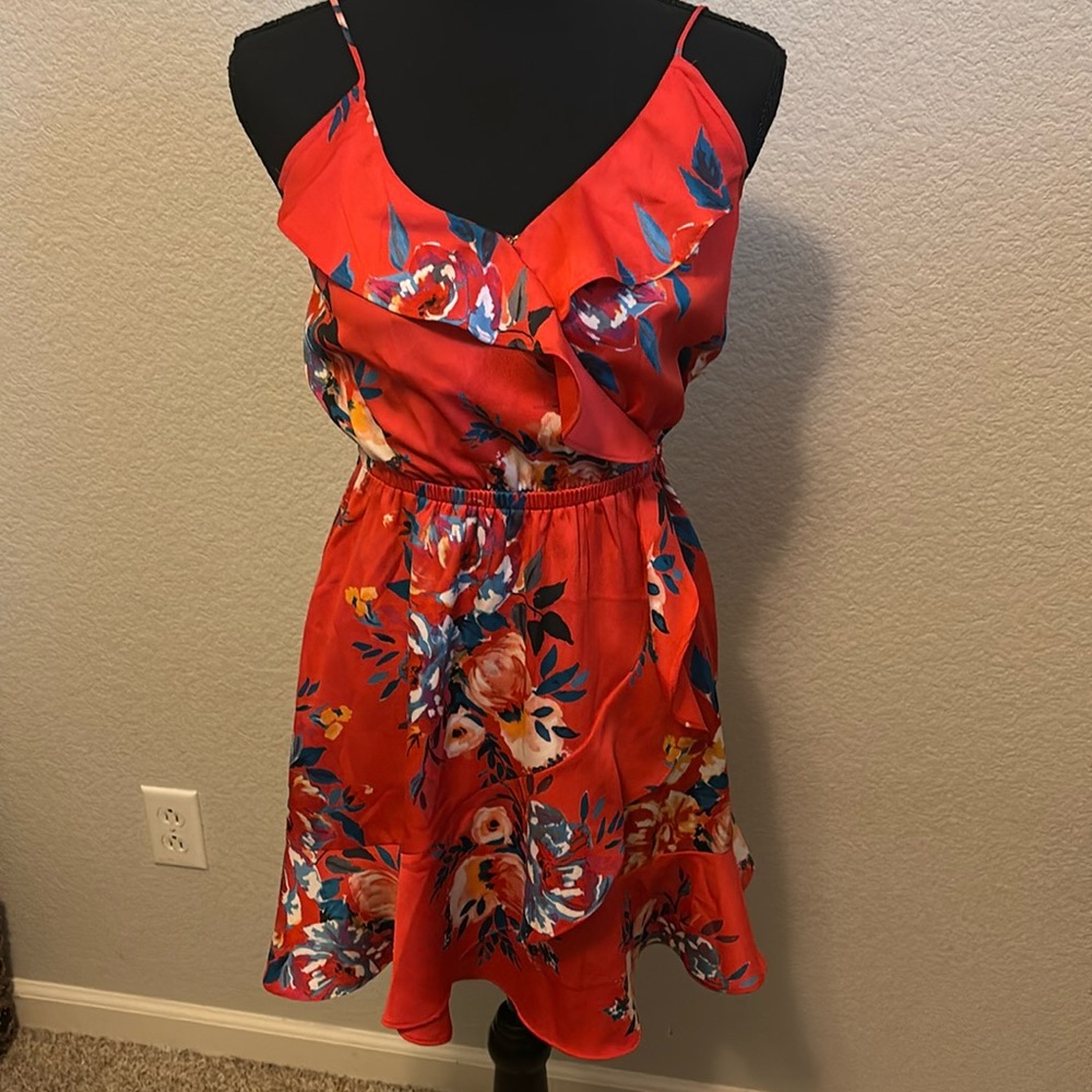 Express floral red dress